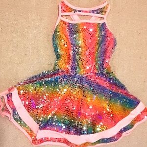 Like New Rainbow Sequin Kids Costume Dress